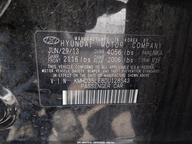Продаж на аукціоні авто 2013 Hyundai Elantra Gt, vin: KMHD35LE8DU128543, номер лоту: 46047510
