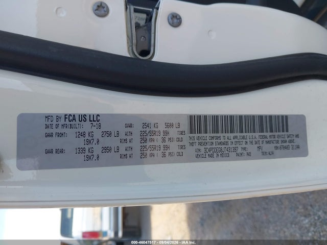 Продаж на аукціоні авто 2018 Dodge Journey Gt Awd, vin: 3C4PDDEG8JT431397, номер лоту: 46047517
