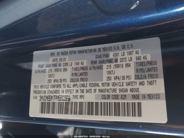 Продаж на аукціоні авто 2023 Mazda Cx-30 2.5 S Select, vin: 3MVDMBBM7PM560394, номер лоту: 46047524