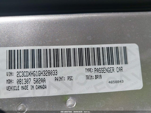 Продажа на аукционе авто 2016 Dodge Charger Sxt, vin: 2C3CDXHG1GH328033, номер лота: 46047585