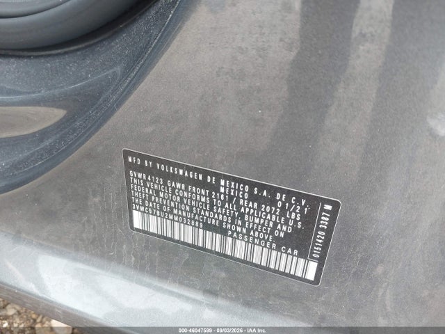 46047599 :رقم المزاد ، 3VWC57BU2MM032889 vin ، 2021 Volkswagen Jetta 1.4t R-line/1.4t S/1.4t Se مزاد بيع