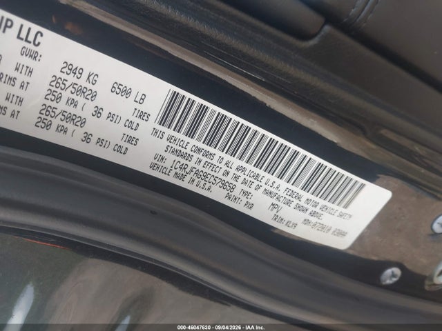 2014 Jeep Grand Cherokee Altitude მანქანა იყიდება აუქციონზე, vin: 1C4RJFAG9EC579658, აუქციონის ნომერი: 46047630