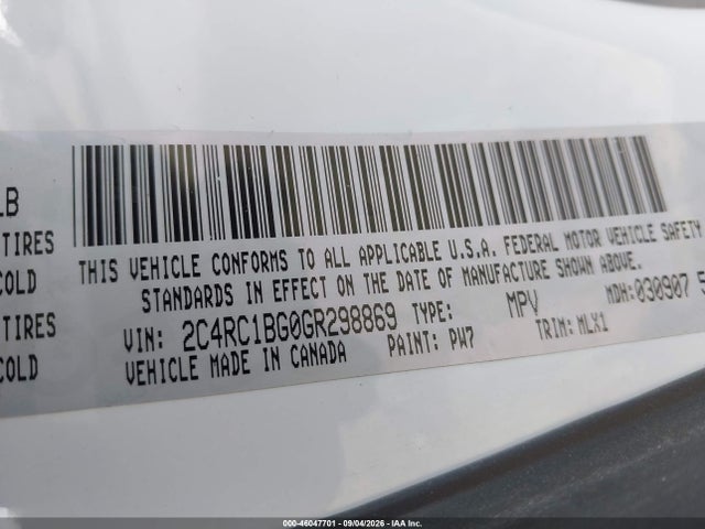 Продажа на аукционе авто 2016 Chrysler Town & Country Touring, vin: 2C4RC1BG0GR298869, номер лота: 46047701