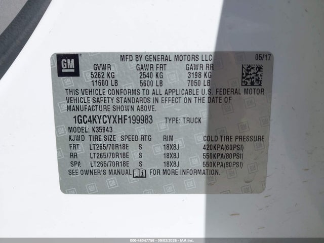Chevrolet Silverado 3500hd Wt 2017 1GC4KYCYXHF199983 Image 9