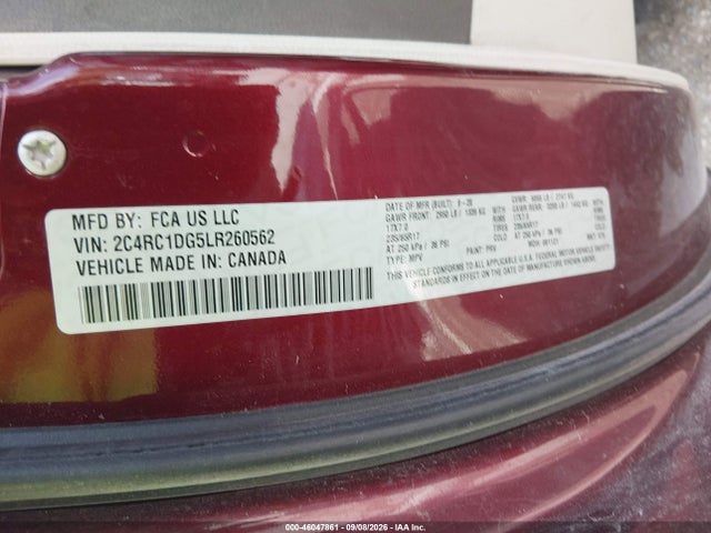 Продажа на аукционе авто 2020 Chrysler Voyager Lxi, vin: 2C4RC1DG5LR260562, номер лота: 46047861