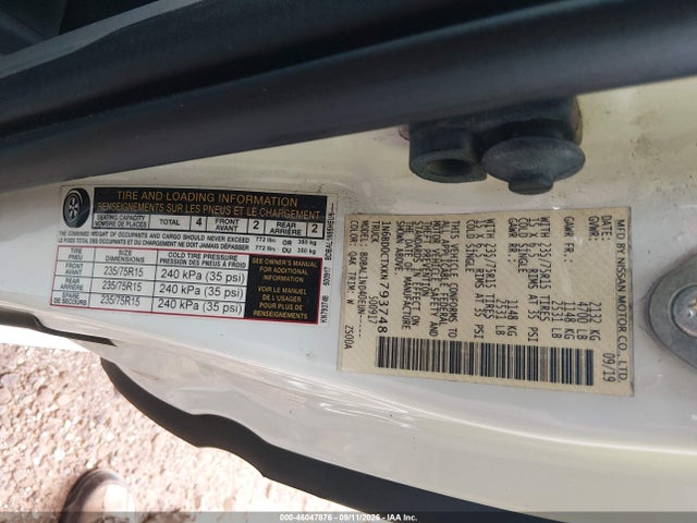 2019 Nissan Frontier S მანქანა იყიდება აუქციონზე, vin: 1N6BD0CTXKN793748, აუქციონის ნომერი: 46047876