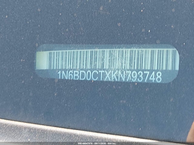 2019 Nissan Frontier S მანქანა იყიდება აუქციონზე, vin: 1N6BD0CTXKN793748, აუქციონის ნომერი: 46047876