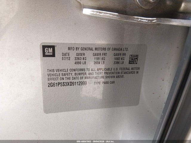 Продажа на аукционе авто 2013 Cadillac Xts Luxury, vin: 2G61P5S3XD9112999, номер лота: 46047902
