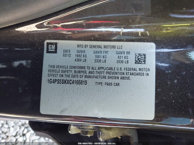 Продажа на аукционе авто 2012 Buick Verano Leather Group, vin: 1G4PS5SKXC4166815, номер лота: 46047953