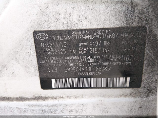 Hyundai Sonata Se 2.0t 2014 5NPEC4AB8EH850831 Image 9