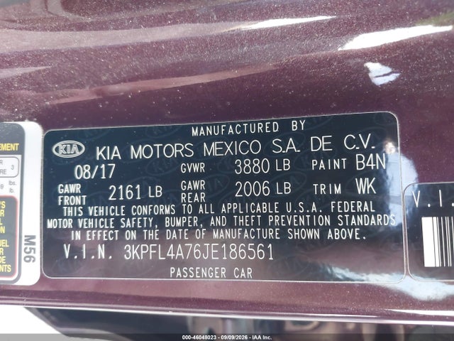 Продаж на аукціоні авто 2018 Kia Forte Lx, vin: 3KPFL4A76JE186561, номер лоту: 46048023