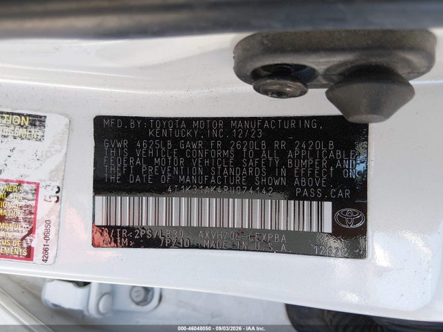 4T1K31AK4RU074142 Toyota Camry Hybrid Xse