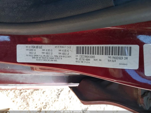 Aukcja sprzedaży 2016 Chrysler 200 Limited Platinum, vin: 1C3CCCAB0GN182855, numer aukcji: 46048079