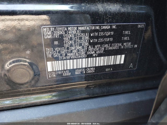 Aukcja sprzedaży 2025 Toyota Rav4 Xle Premium, vin: 2T3A1RFV8SC544903, numer aukcji: 46048135