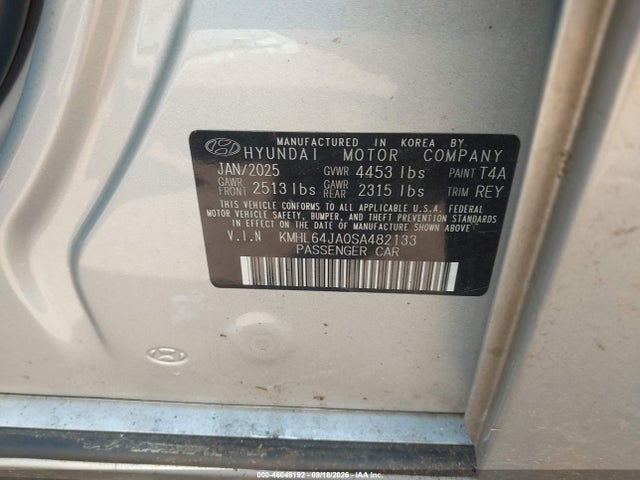 2025 Hyundai Sonata Sel მანქანა იყიდება აუქციონზე, vin: KMHL64JA0SA482133, აუქციონის ნომერი: 46048192