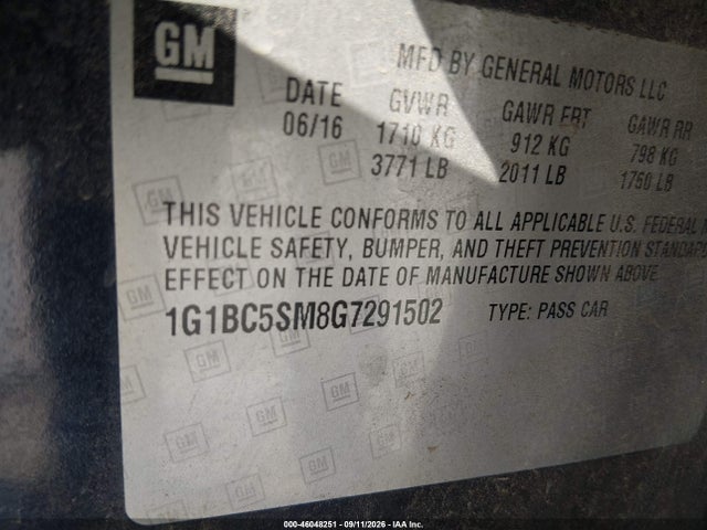 Chevrolet Cruze Ls Auto 2016 1G1BC5SM8G7291502 Image 9