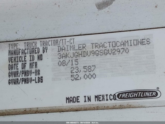 2016 Freightliner Cascadia 113 მანქანა იყიდება აუქციონზე, vin: 3AKJGHDV9GSGV2970, აუქციონის ნომერი: 46048273