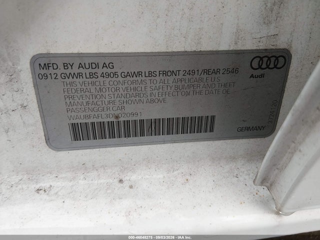 Aukcja sprzedaży 2013 Audi A4 2.0t Premium, vin: WAUBFAFL3DN020991, numer aukcji: 46048275