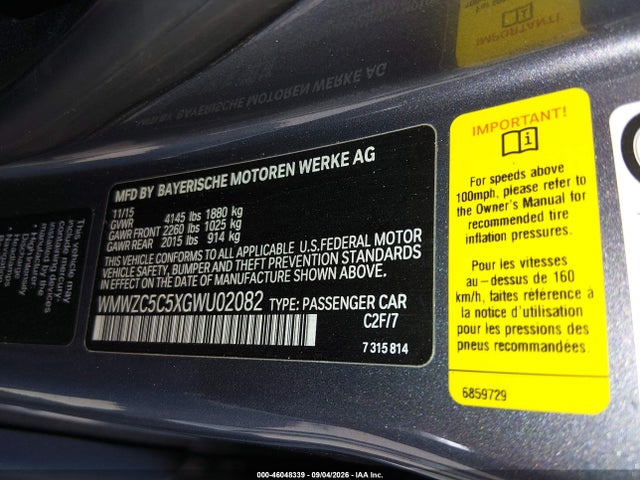Продаж на аукціоні авто 2016 Mini Countryman Cooper S, vin: WMWZC5C5XGWU02082, номер лоту: 46048339