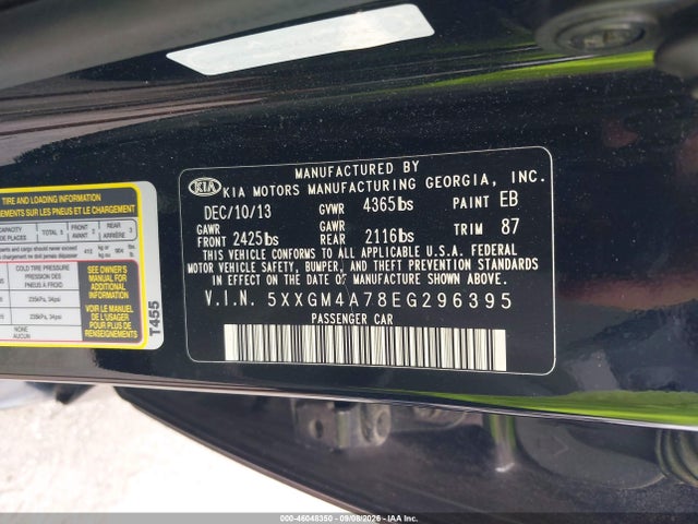 Aukcja sprzedaży 2014 Kia Optima Lx, vin: 5XXGM4A78EG296395, numer aukcji: 46048350