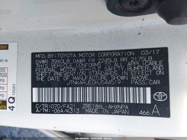 Toyota COROLLA IM 2017 JTNKARJE0HJ544519 Image 9