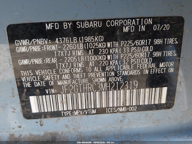 Subaru Crosstrek Sport 2021 JF2GTHRC3MH212319 Image 9