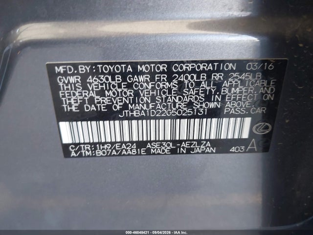 Lexus IS 200T 2016 JTHBA1D22G5025131 Image 9