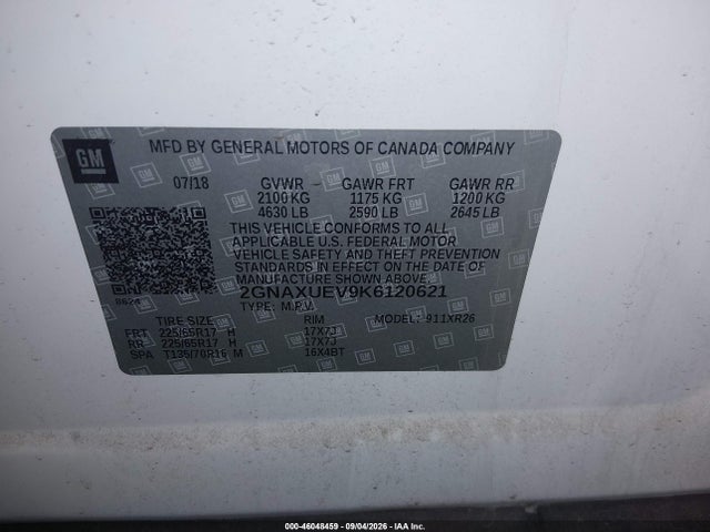 Chevrolet EQUINOX LT 2019 2GNAXUEV9K6120621 Image 9