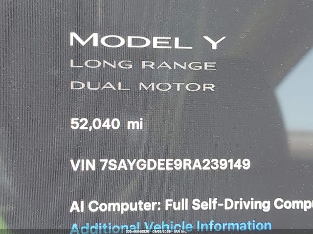 Aukcja sprzedaży 2024 Tesla Model Y Long Range Dual Motor All-wheel Drive, vin: 7SAYGDEE9RA239149, numer aukcji: 46048520
