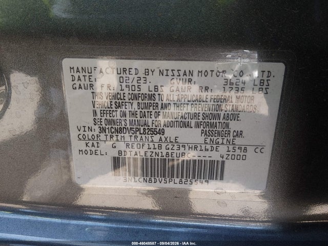Nissan Versa 1.6 S Xtronic Cvt 2023 3N1CN8DV5PL825549 Image 9