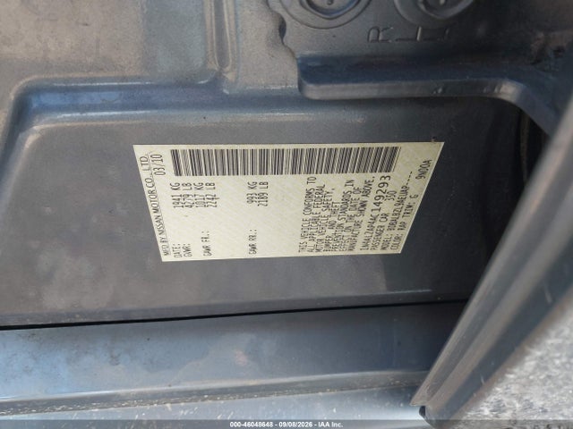 2010 Nissan Altima 2.5 S მანქანა იყიდება აუქციონზე, vin: 1N4AL2AP4AC149293, აუქციონის ნომერი: 46048648