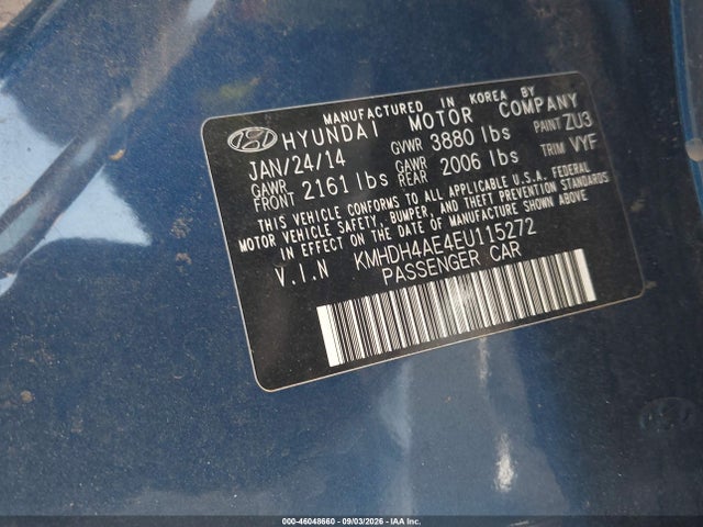 Hyundai ELANTRA SE 2014 KMHDH4AE4EU115272 Image 9