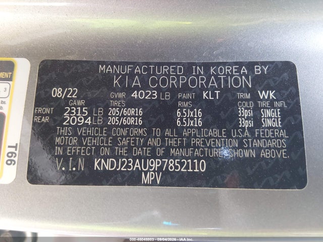 Продажа на аукционе авто 2023 Kia Soul Lx, vin: KNDJ23AU9P7852110, номер лота: 46048803