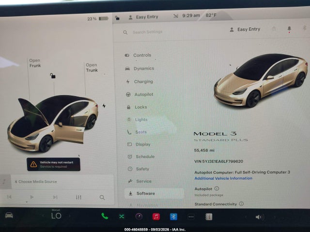 Продажа на аукционе авто 2020 Tesla Model 3 Standard Range Plus Rear-wheel Drive/standard Range Rear-wheel Drive, vin: 5YJ3E1EA6LF799620, номер лота: 46048859