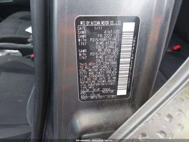 Продажа на аукционе авто 2011 Nissan Juke Sv, vin: JN8AF5MV3BT015801, номер лота: 46048883