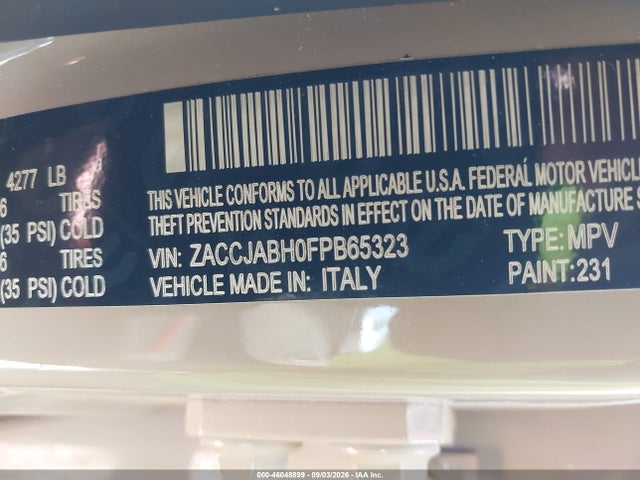 Jeep Renegade Latitude 2015 ZACCJABH0FPB65323 Image 9