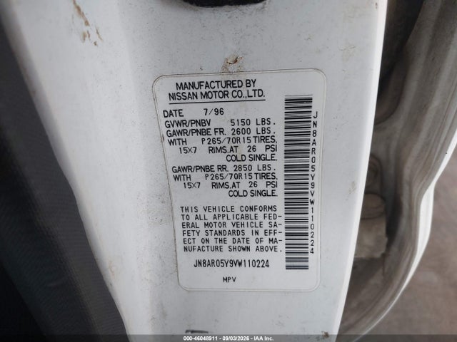 Продаж на аукціоні авто 1997 Nissan Pathfinder Le/se/xe, vin: JN8AR05Y9VW110224, номер лоту: 46048911