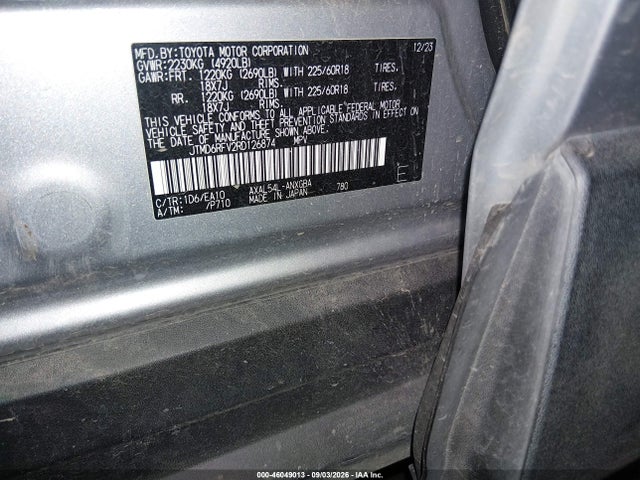 2024 Toyota Rav4 Hybrid Limited მანქანა იყიდება აუქციონზე, vin: JTMD6RFV2RD126874, აუქციონის ნომერი: 46049013