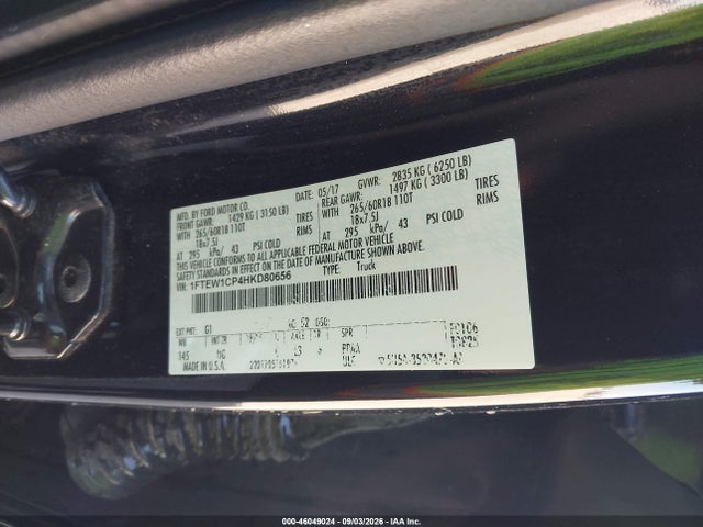Ford F-150 Xlt 2017 1FTEW1CP4HKD80656 Image 9