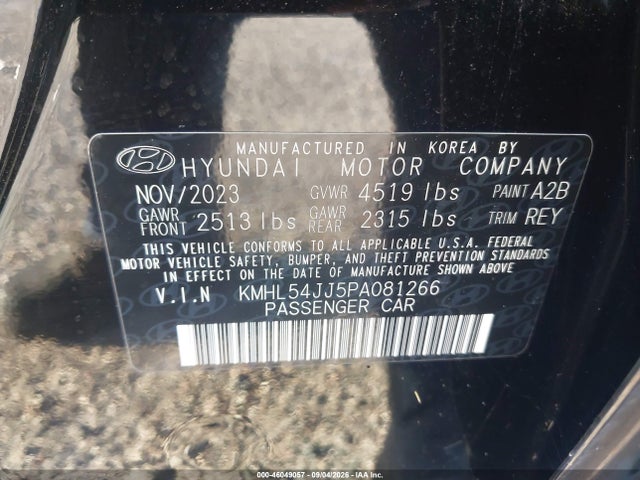 2023 Hyundai Sonata Hybrid Limited მანქანა იყიდება აუქციონზე, vin: KMHL54JJ5PA081266, აუქციონის ნომერი: 46049057