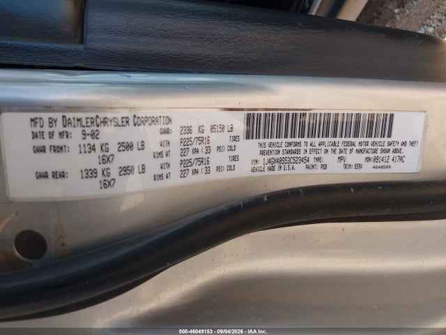 Продаж на аукціоні авто 2003 Jeep Grand Cherokee Laredo, vin: 1J4GX48S53C523454, номер лоту: 46049153