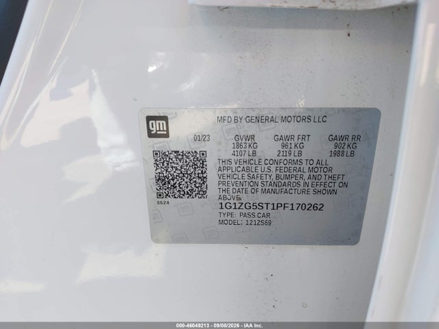 Продажа на аукционе авто 2023 Chevrolet Malibu Fwd Rs, vin: 1G1ZG5ST1PF170262, номер лота: 46049213