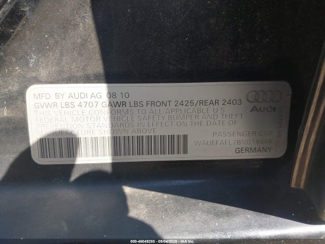 Aukcja sprzedaży 2011 Audi A4 2.0t Premium, vin: WAUEFAFL7BN019448, numer aukcji: 46049285