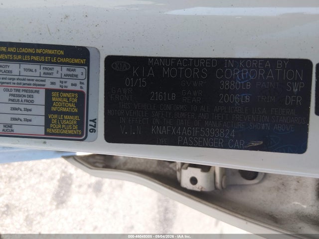 Продажа на аукционе авто 2015 Kia Forte Lx, vin: KNAFX4A61F5393824, номер лота: 46049305