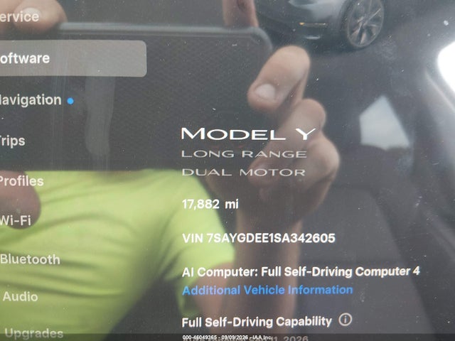 Продажа на аукционе авто 2025 Tesla Model Y Long Range Dual Motor All-wheel Drive, vin: 7SAYGDEE1SA342605, номер лота: 46049365