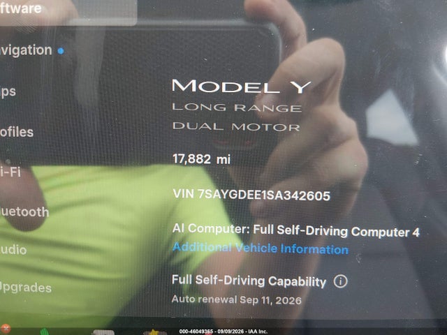 Продажа на аукционе авто 2025 Tesla Model Y Long Range Dual Motor All-wheel Drive, vin: 7SAYGDEE1SA342605, номер лота: 46049365
