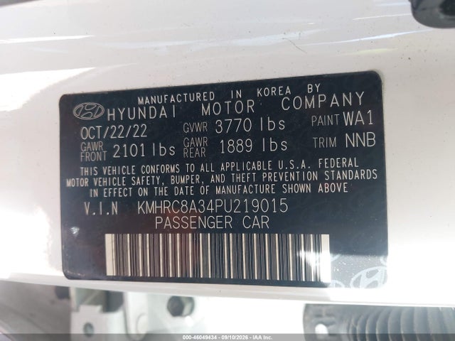 Продажа на аукционе авто 2023 Hyundai Venue Limited, vin: KMHRC8A34PU219015, номер лота: 46049434