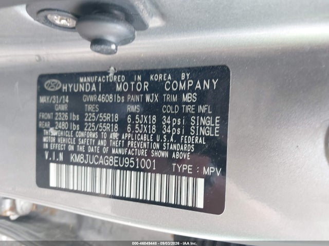 Aukcja sprzedaży 2014 Hyundai Tucson Limited, vin: KM8JUCAG8EU951001, numer aukcji: 46049448