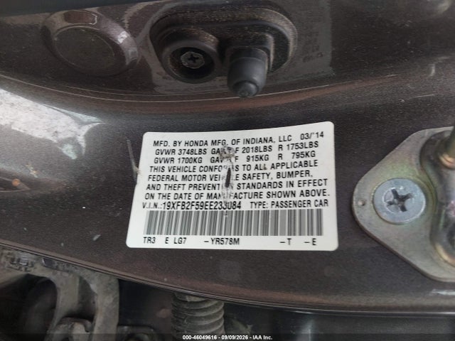 Продаж на аукціоні авто 2014 Honda Civic Lx, vin: 19XFB2F59EE233084, номер лоту: 46049616