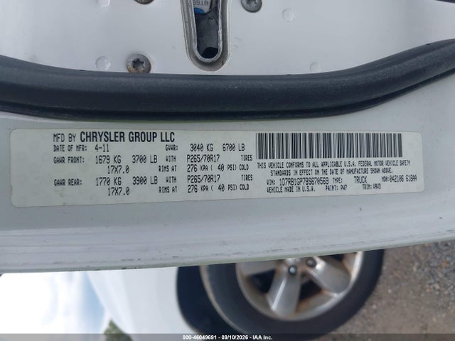 Продаж на аукціоні авто 2011 Ram Ram 1500 St, vin: 1D7RB1GP7BS670569, номер лоту: 46049691